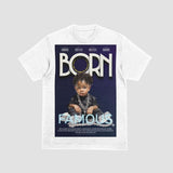 Born Famous "Posterized" Unisex Short-sleeve White Tee