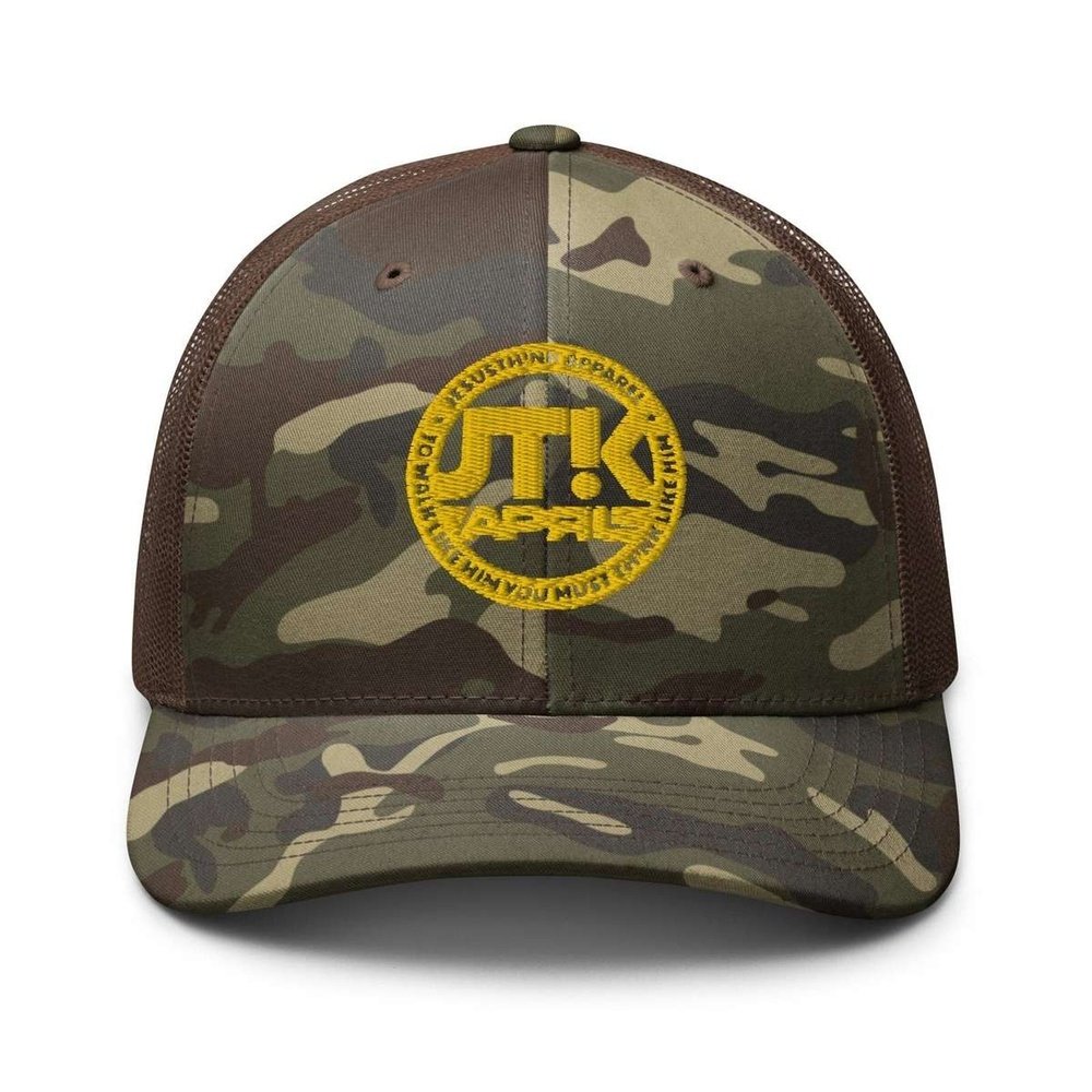 JTK Jesus Think Gold Camouflage trucker hat