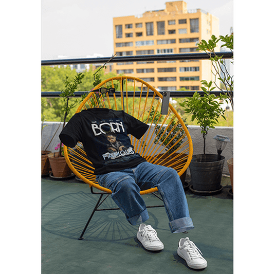 Born Famous "Posterized" Unisex Short-sleeve Black Tee