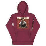 Born Famous "Imported" Platinum Unisex Maroon Hoodie