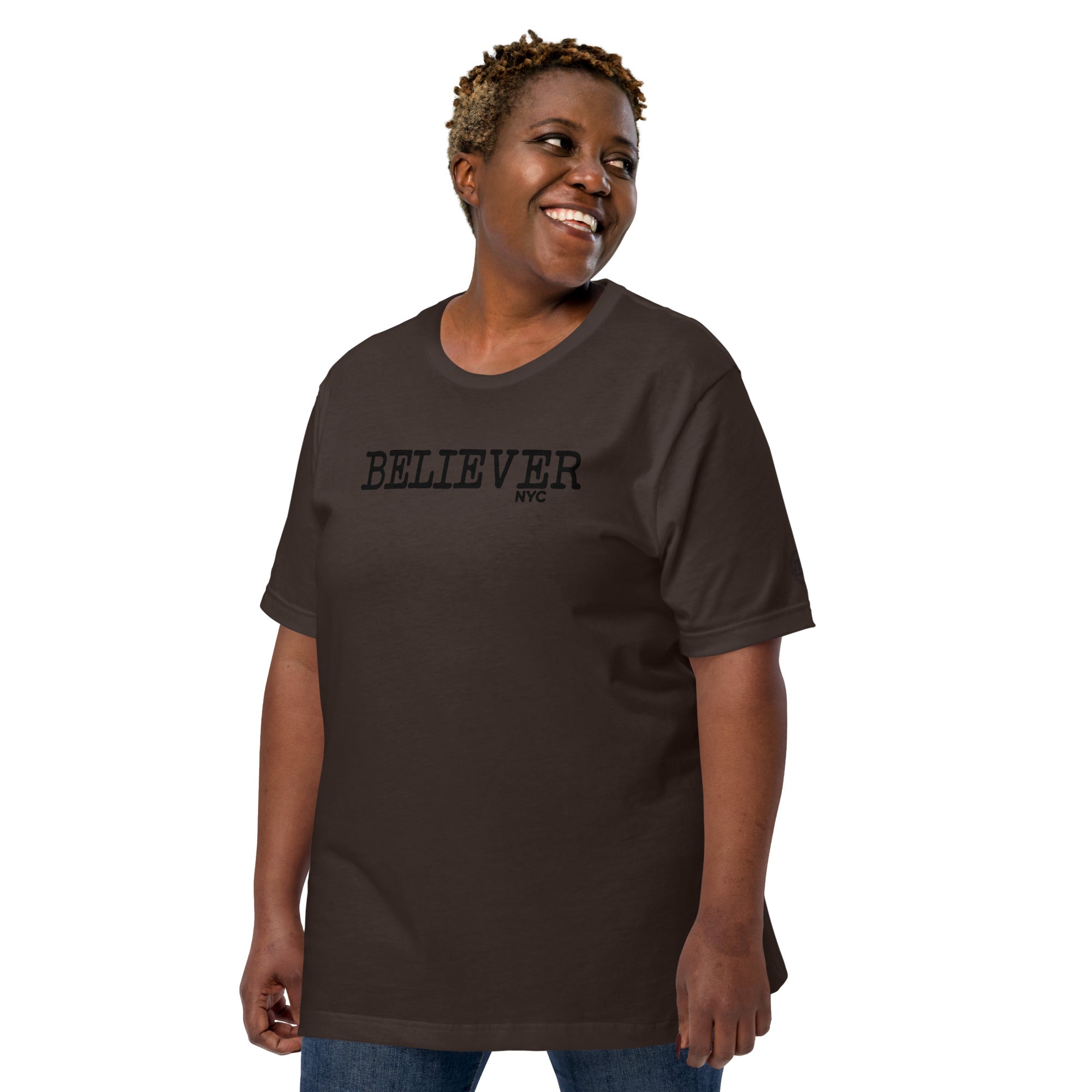 Believer NYC Unisex Brown Lt Front T-shirt